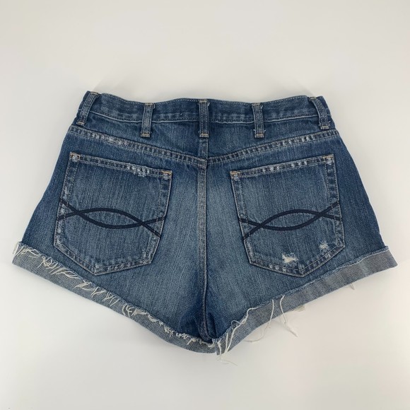 Abercrombie & fitch distressed roll cuff jean shorts 4 - Picture 2 of 6